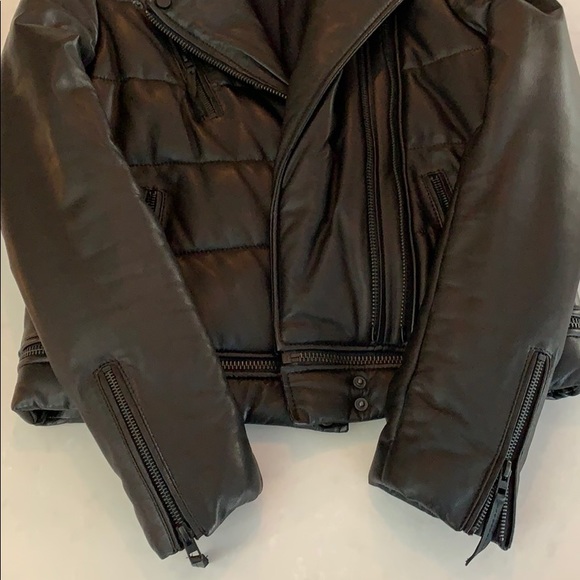 All Saints Leather Puff Jacket - Picture 6 of 8